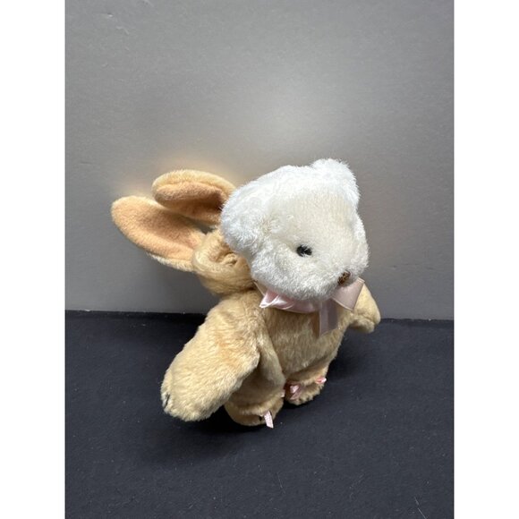 Vintage Ganz 1995 Hops Plush Bunny Toy With Bow & Embroidered Features - Picture 6 of 9